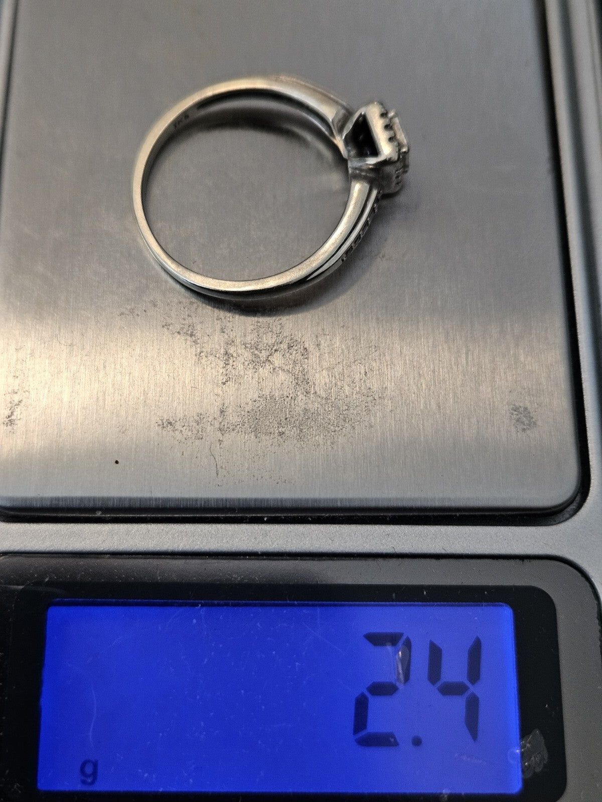 10K Gold Ring Size 8 Natural Diamond Stones 4 Princess Cut And Round 2.3 Grams