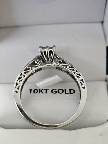 Keepsake White Gold  & 0.2 Carat Diamond Engagement Ring Size 8.25 preowned