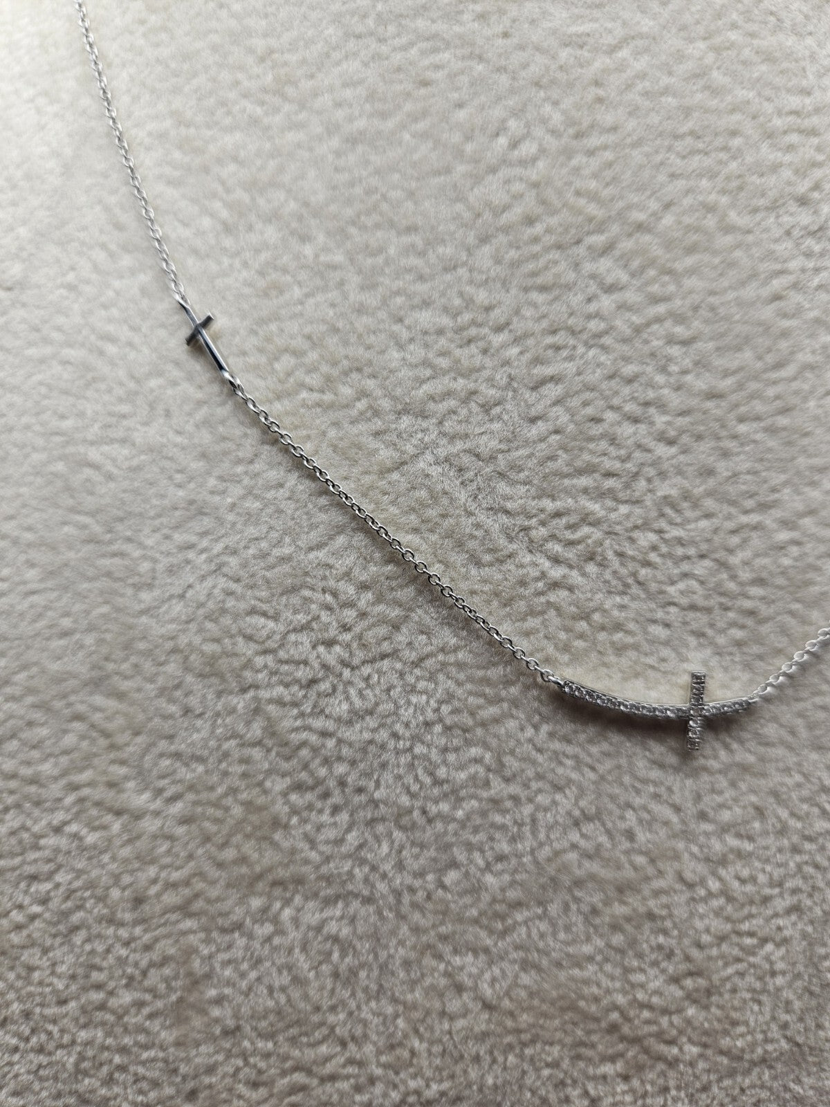 14k solid gold cross necklace for women White Gold 18 Inches 1.95 Grams