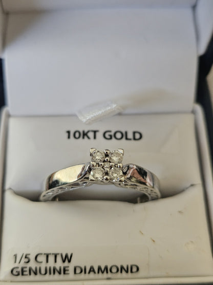 Keepsake White Gold  & 0.2 Carat Diamond Engagement Ring Size 8.25 preowned