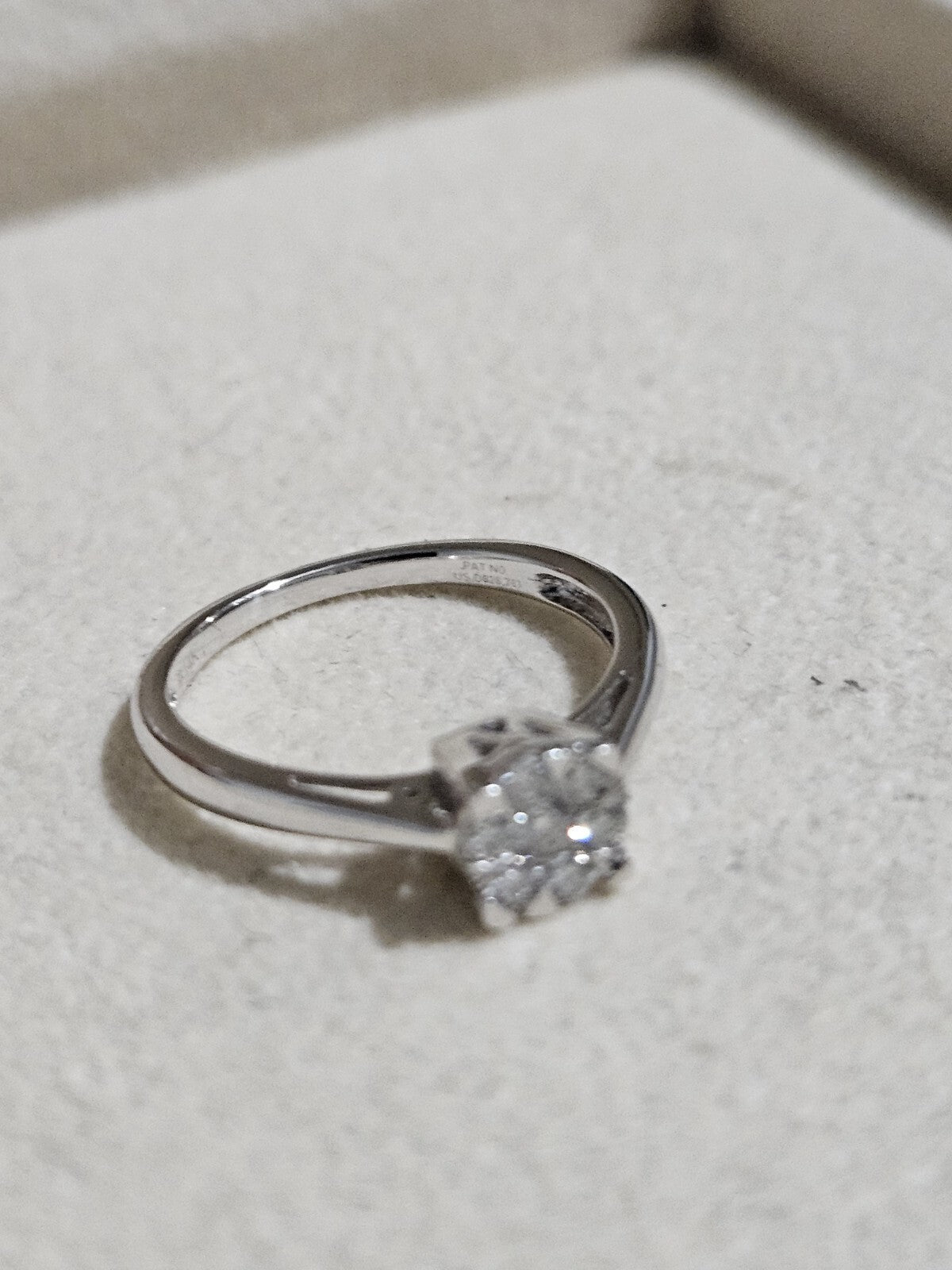 Round Brilliant Cut Simulated Diamond Ring Solitaire 14k White Gold Size 7