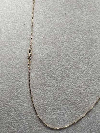 Solid 14k Yellow Gold Franco Square Box Chain Necklace 3.8grams 21"  ~1mm