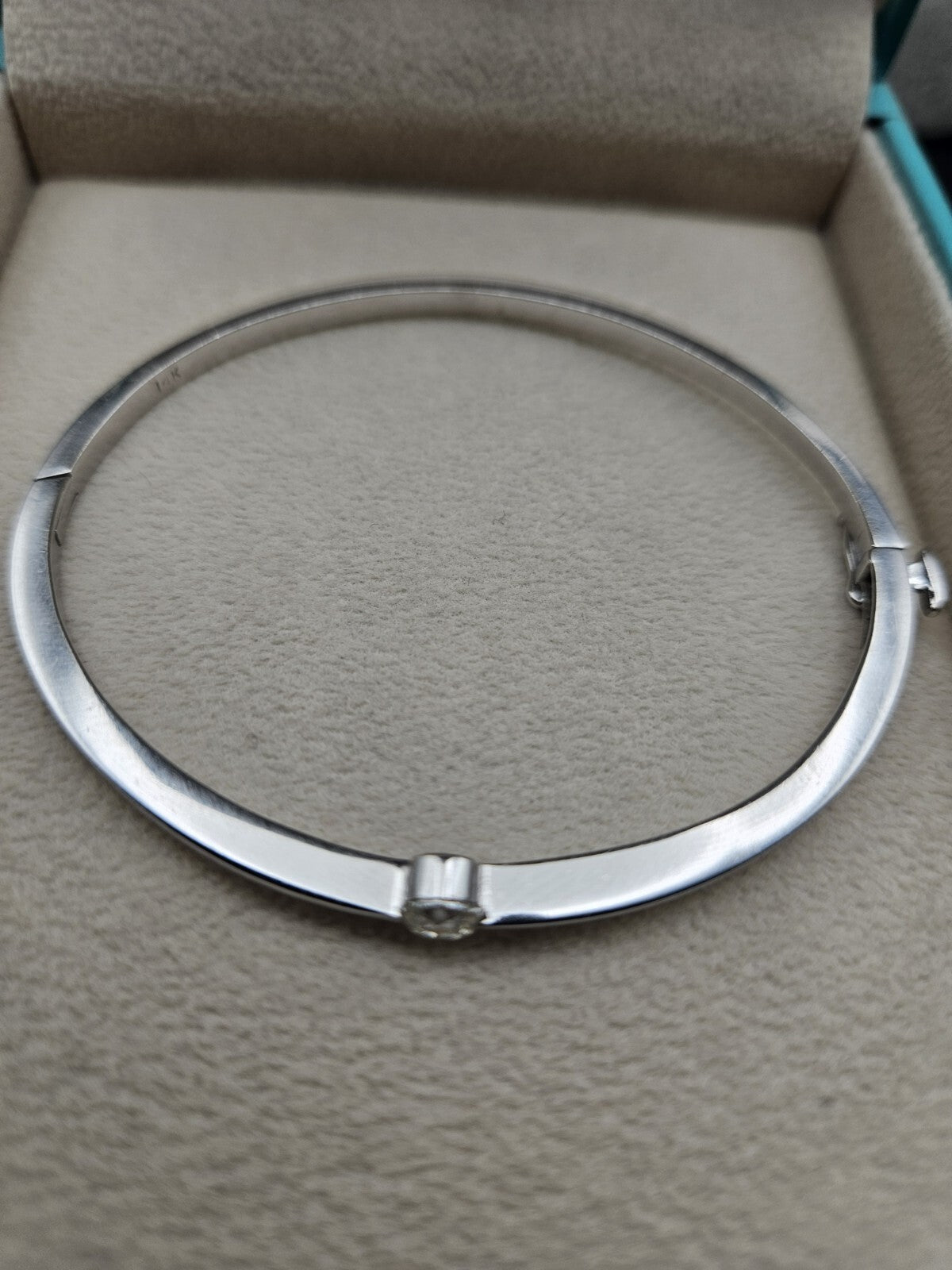 14k White Gold Bracelet With Brilliant Round Batural Diamond 0.4ct 10.7 Grams