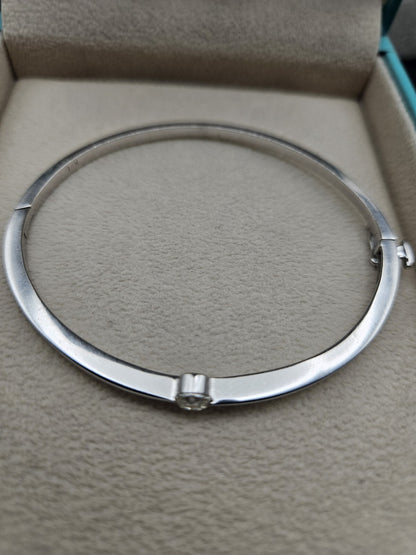 14k White Gold Bracelet With Brilliant Round Batural Diamond 0.4ct 10.7 Grams