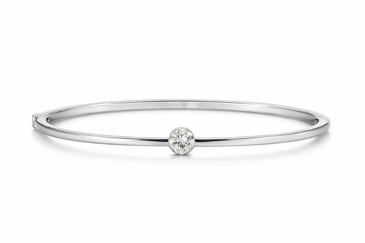 14k White Gold Bracelet With Brilliant Round Batural Diamond 0.4ct 10.7 Grams