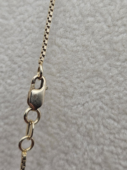 Solid 14k Yellow Gold Franco Square Box Chain Necklace 3.8grams 21"  ~1mm