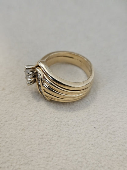 Natural Marquise Diamond Anniversary Wedding Bridal Ring 14K Gold Size 4.5 8 Gr.