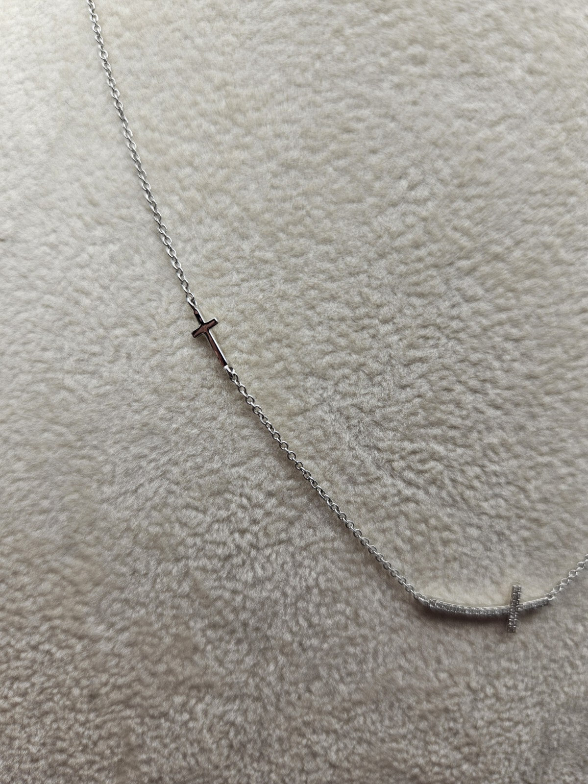 14k solid gold cross necklace for women White Gold 18 Inches 1.95 Grams