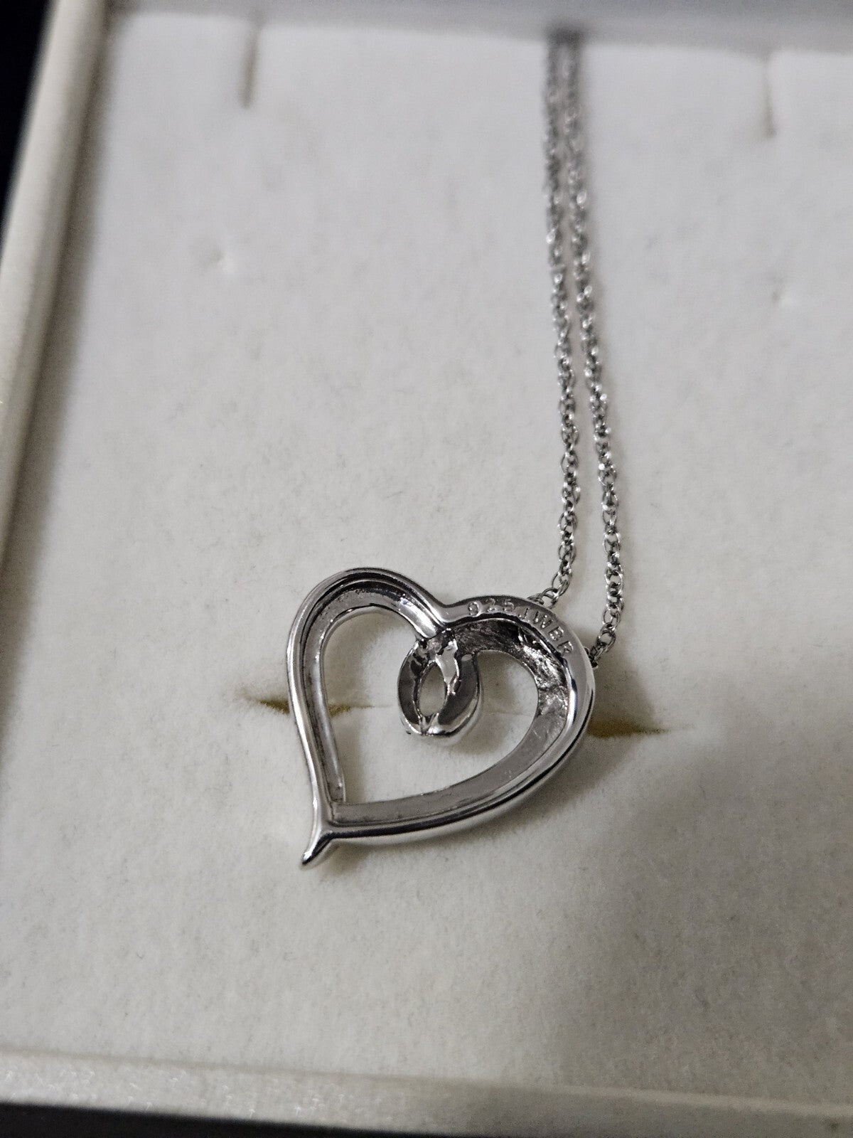 sterling silver necklace Heart 925 Stamped Women's Jewelry 18 Inches