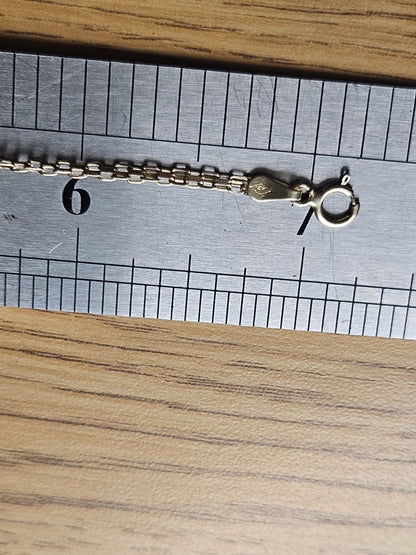 Ladies 14k Two-Tone Single Rose Bracelet Size 7.2" 2.2 Grams