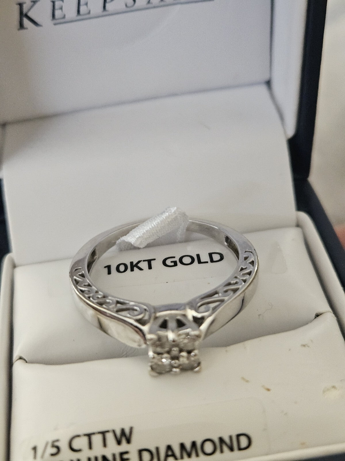 Keepsake White Gold  & 0.2 Carat Diamond Engagement Ring Size 8.25 preowned