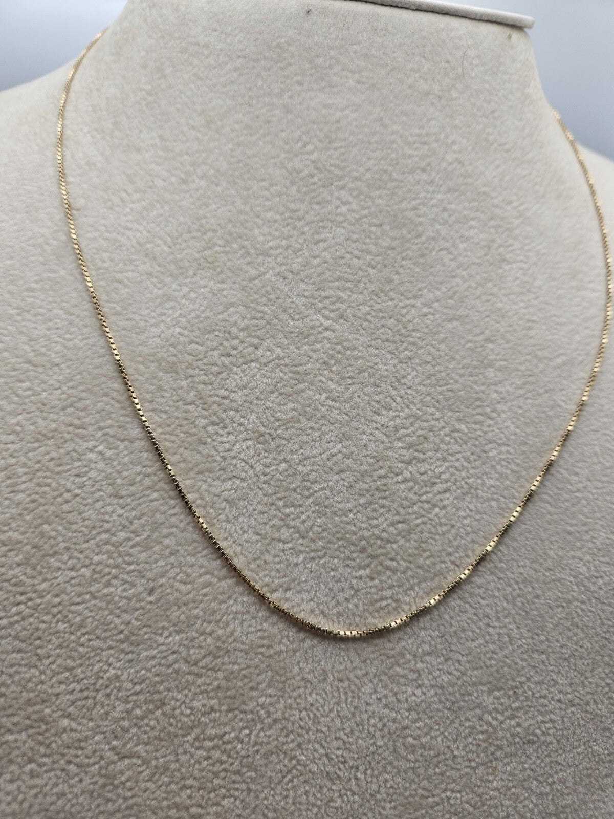 Solid 14k Yellow Gold Franco Square Box Chain Necklace 3.8grams 21"  ~1mm