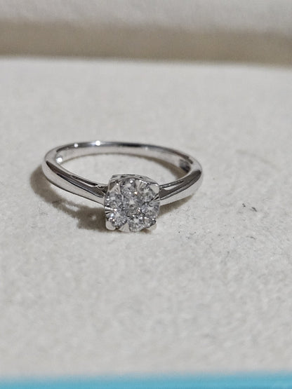 Round Brilliant Cut Simulated Diamond Ring Solitaire 14k White Gold Size 7