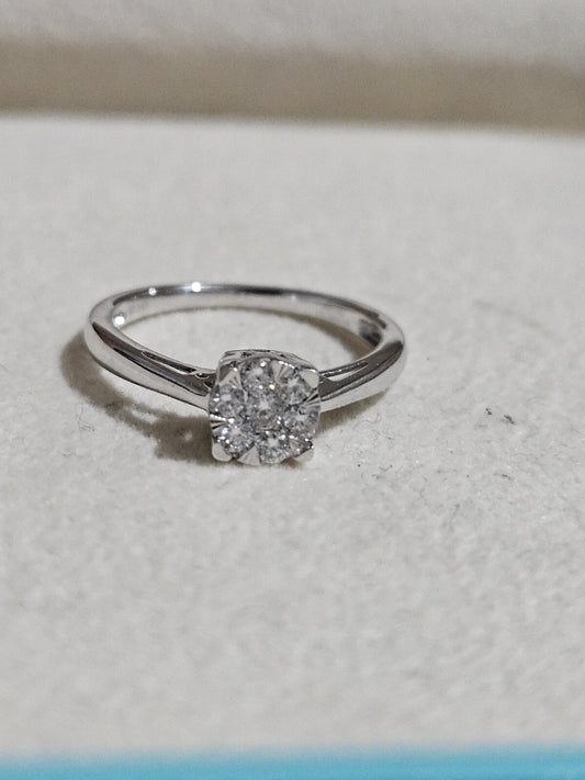 Round Brilliant Cut Simulated Diamond Ring Solitaire 14k White Gold Size 7