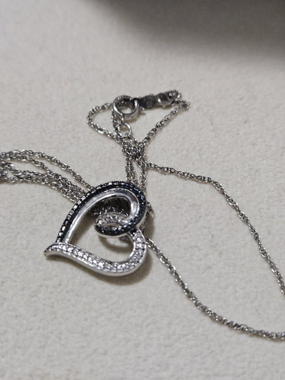 sterling silver necklace Heart 925 Stamped Women's Jewelry 18 Inches