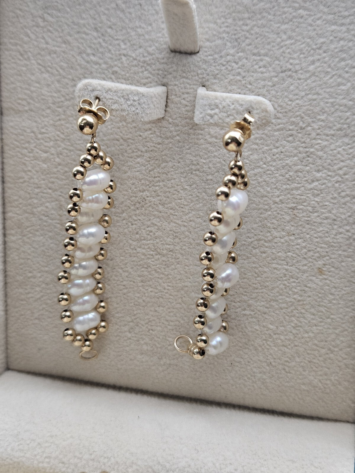 14k yellow gold necklace Set earring With Pearl Stones Set 17 Inches, 20 Grams
