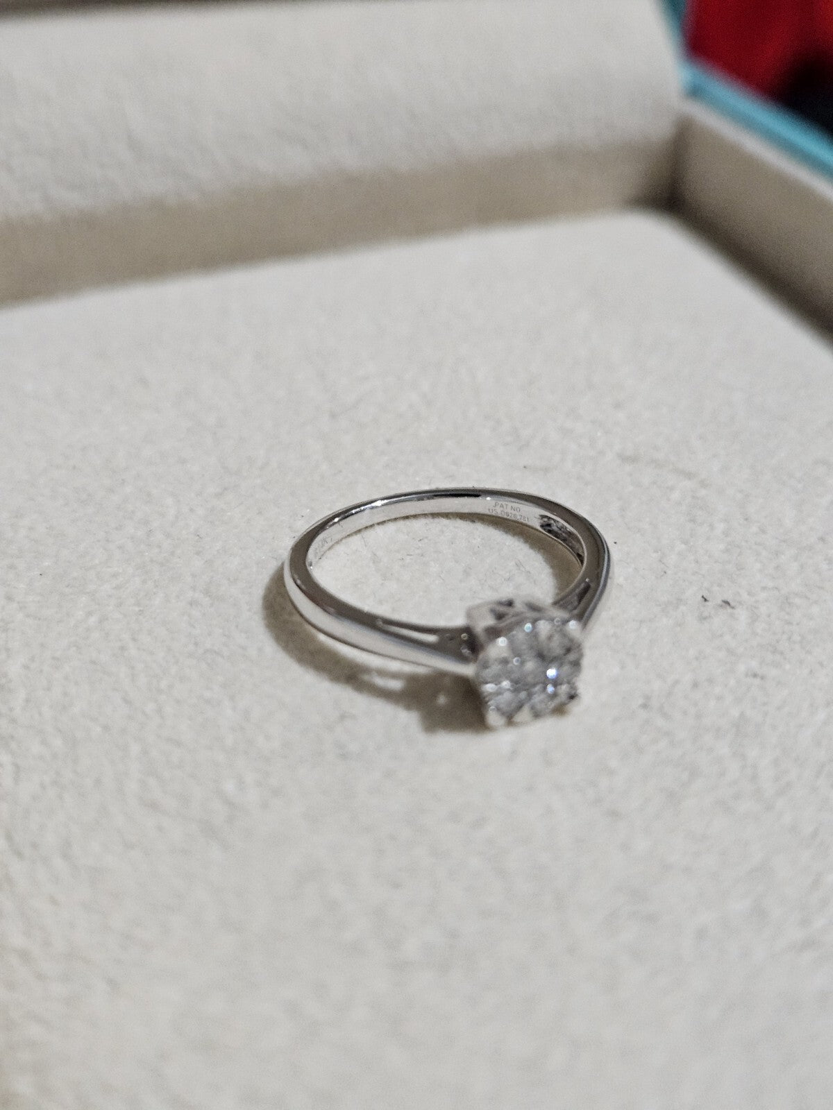 Round Brilliant Cut Simulated Diamond Ring Solitaire 14k White Gold Size 7