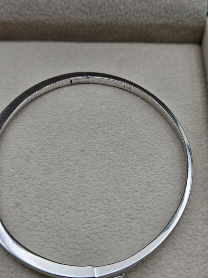 14k White Gold Bracelet With Brilliant Round Batural Diamond 0.4ct 10.7 Grams
