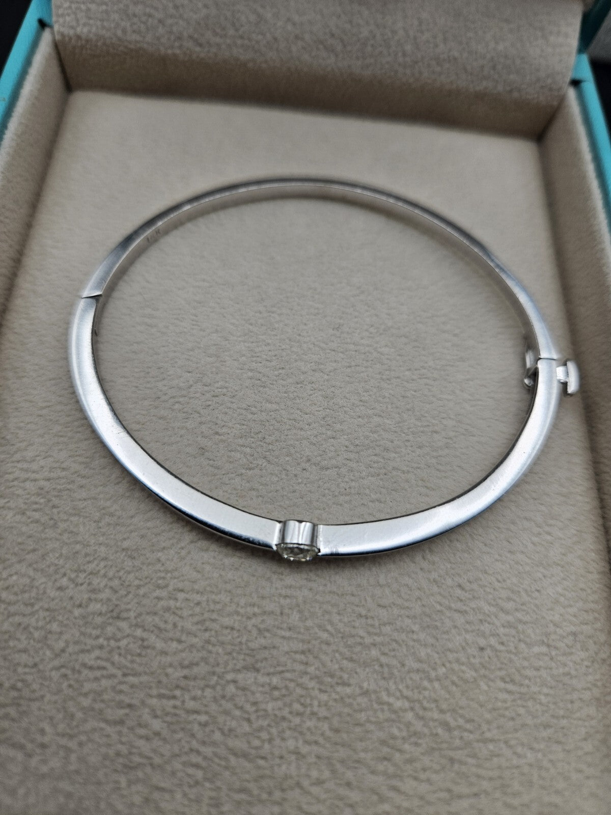 14k White Gold Bracelet With Brilliant Round Batural Diamond 0.4ct 10.7 Grams