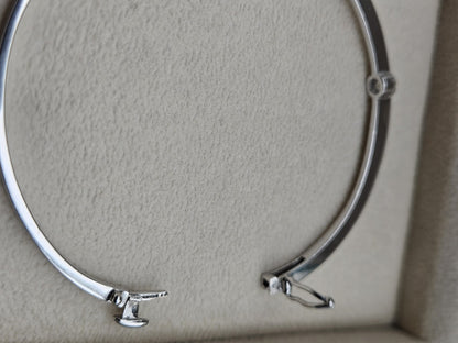 14k White Gold Bracelet With Brilliant Round Batural Diamond 0.4ct 10.7 Grams