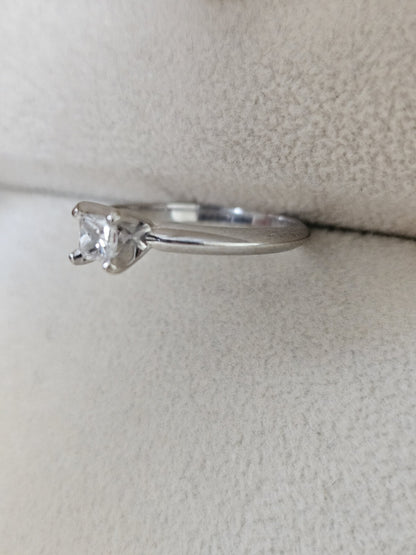 0.25ct Princess Cut Diamond Solitaire Engagement Ring 14k White Gold Size 6