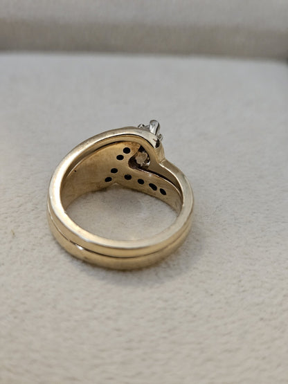 Natural Marquise Diamond Anniversary Wedding Bridal Ring 14K Gold Size 4.5 8 Gr.