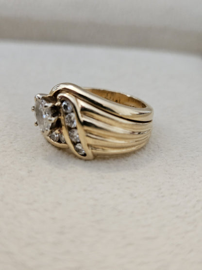Natural Marquise Diamond Anniversary Wedding Bridal Ring 14K Gold Size 4.5 8 Gr.