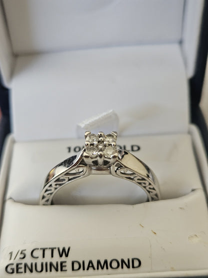 Keepsake White Gold  & 0.2 Carat Diamond Engagement Ring Size 8.25 preowned