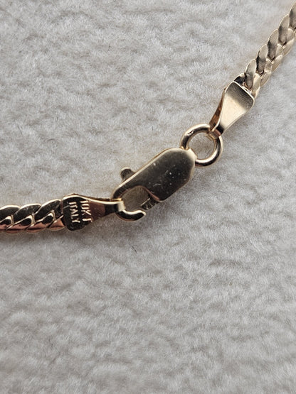 10k Gold Diamond Encrusted V Station Necklace 17in preowened
