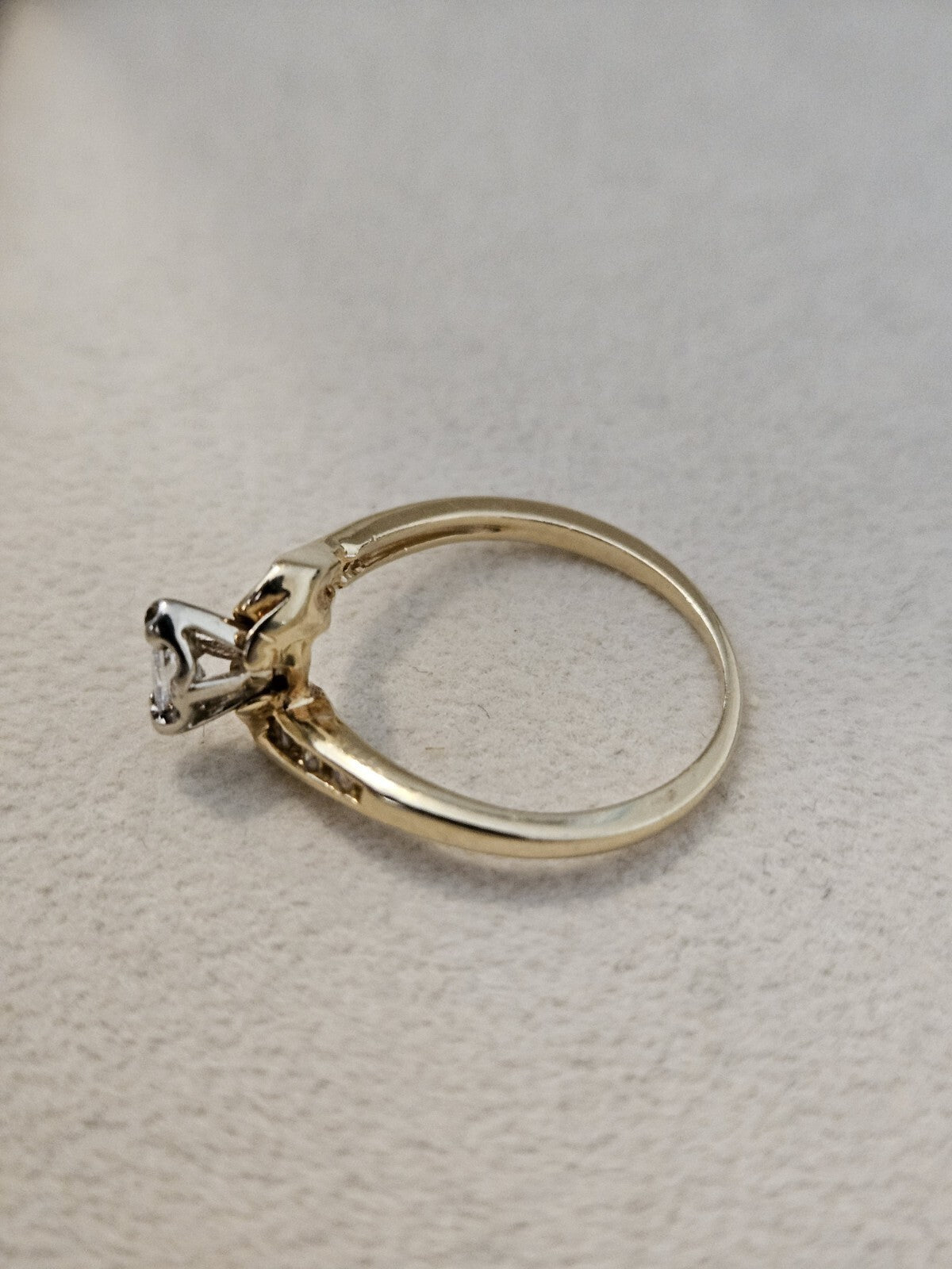 14K Yellow Gold Ring Natural Diamond Marquise Jewelry Gift Size 6.25, 2.5 Grams