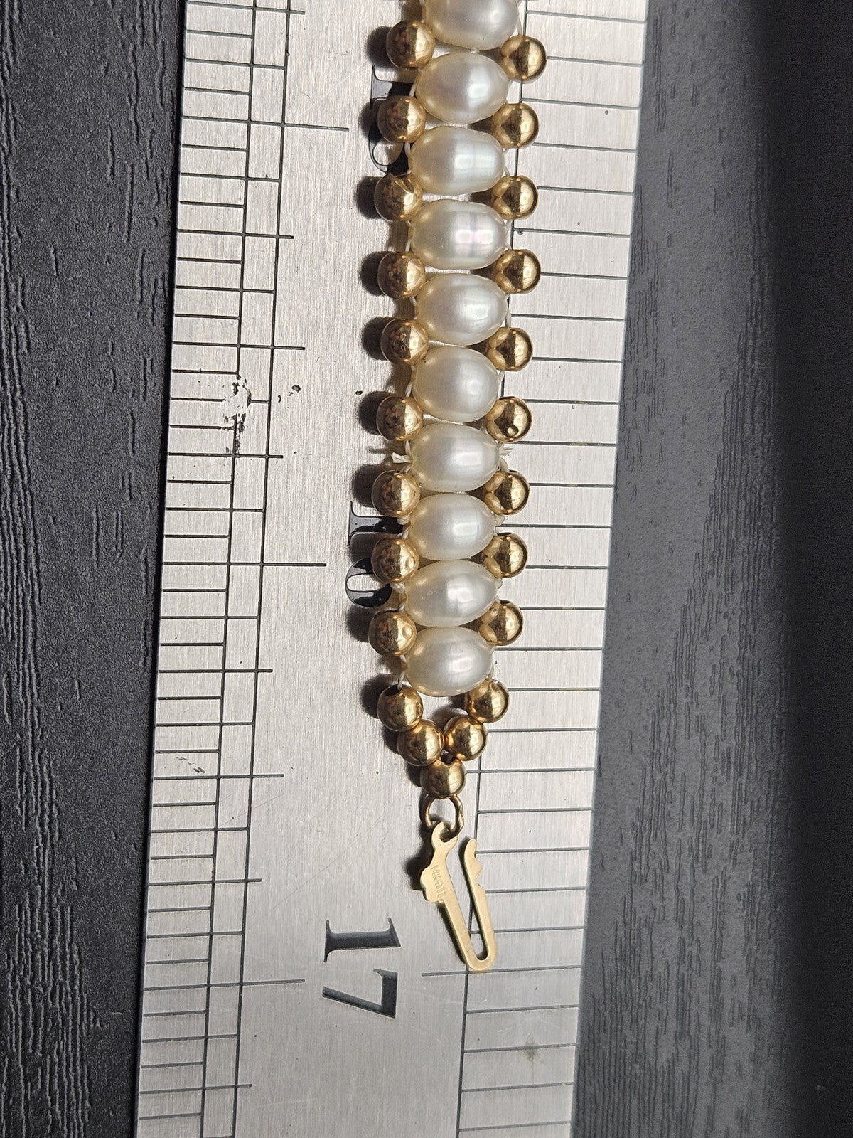 14k yellow gold necklace Set earring With Pearl Stones Set 17 Inches, 20 Grams