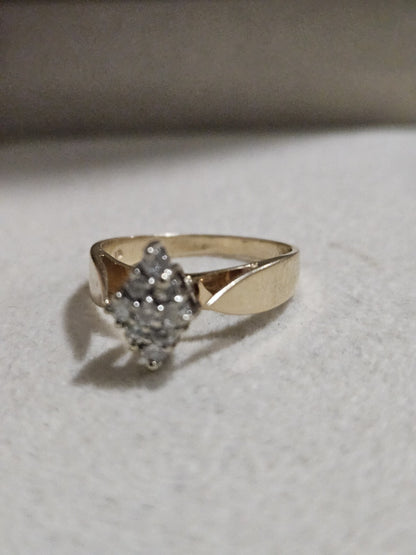 14k yellow gold diamond ring size 6 Women's Jewelry 3.14 Grams