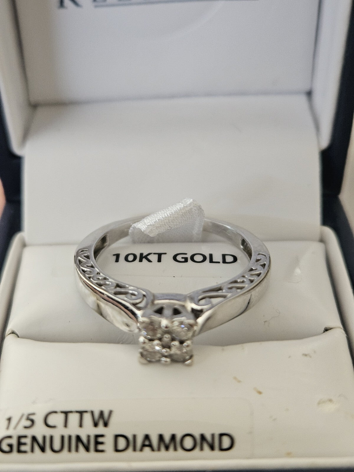 Keepsake White Gold  & 0.2 Carat Diamond Engagement Ring Size 8.25 preowned