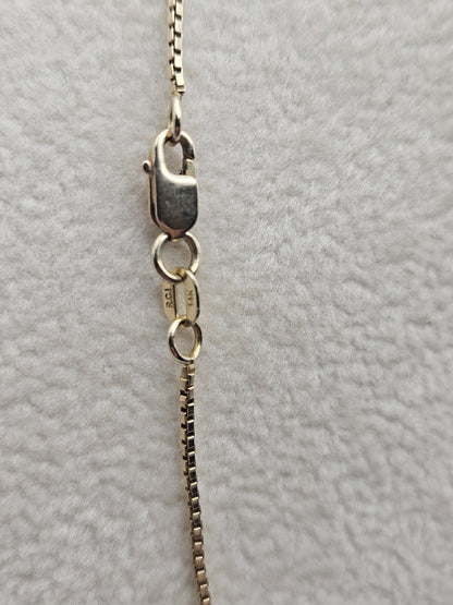 Solid 14k Yellow Gold Franco Square Box Chain Necklace 3.8grams 21"  ~1mm