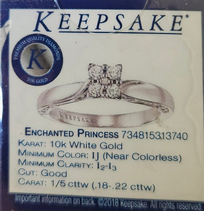 Keepsake White Gold  & 0.2 Carat Diamond Engagement Ring Size 8.25 preowned