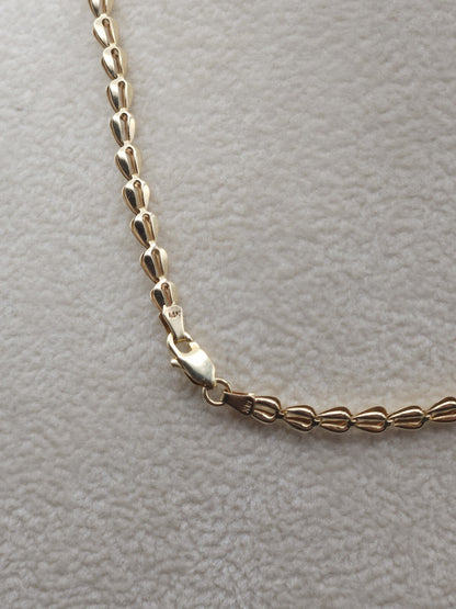 14k Gold Necklace Emerald Green Stone Yellow Gold Jewelry 18 Inches