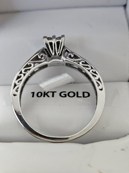 Keepsake White Gold  & 0.2 Carat Diamond Engagement Ring Size 8.25 preowned