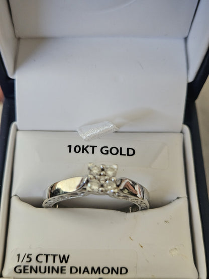 Keepsake White Gold  & 0.2 Carat Diamond Engagement Ring Size 8.25 preowned
