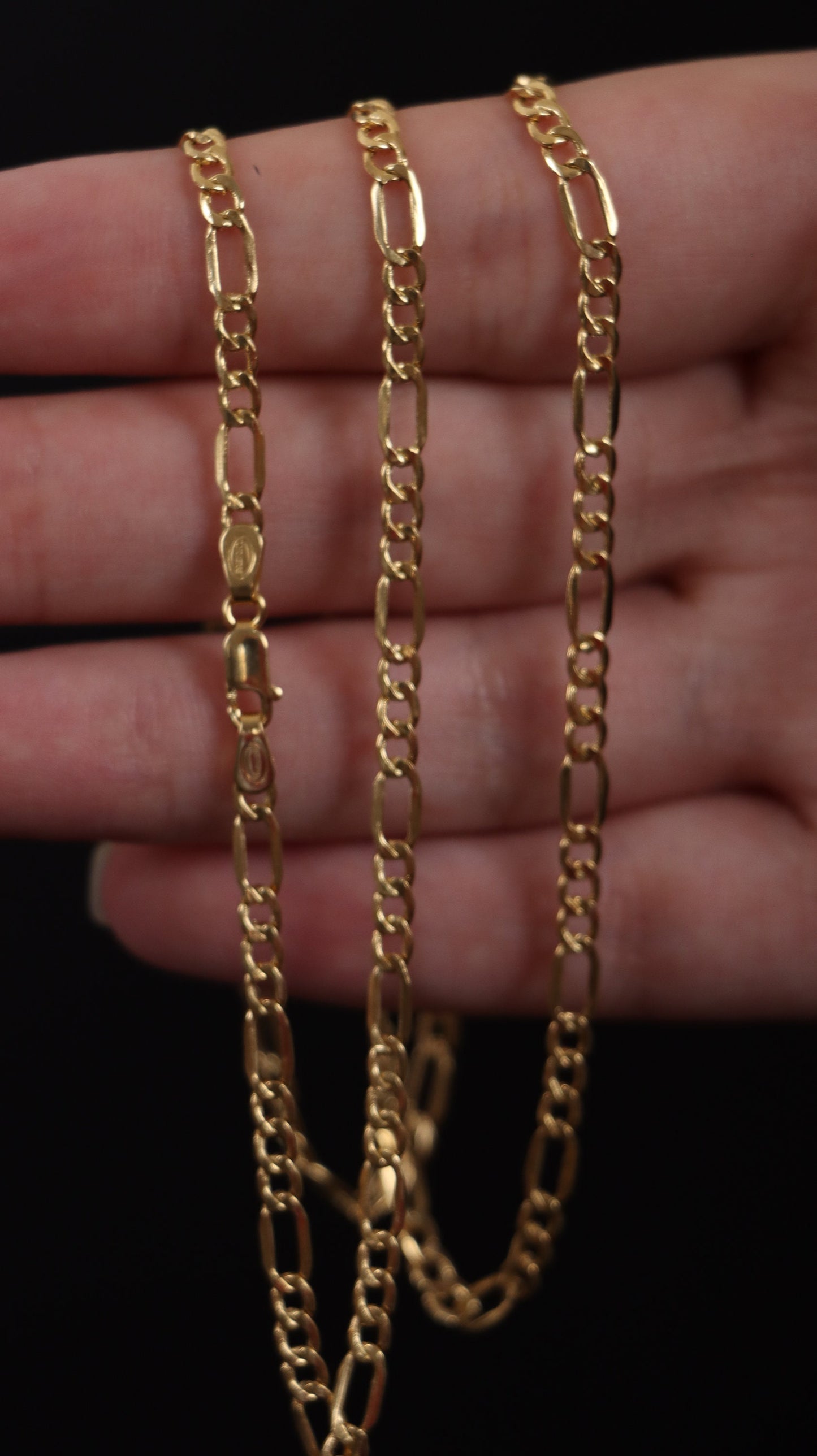 18k Gold Figaro Necklace, Gold Figaro Chain, 18k Gold Necklace, Gold Chain Necklace, Gold Dainty Necklace, Real Gold Necklace, Gift for Bf