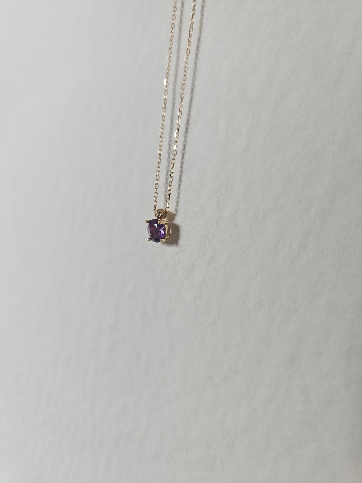 18k Gold Amethyst Necklace Genuine Natural Gemstone Pendant • February Birthstone Jewelry • Dainty Healing Crystal Necklace • Elegant Gift