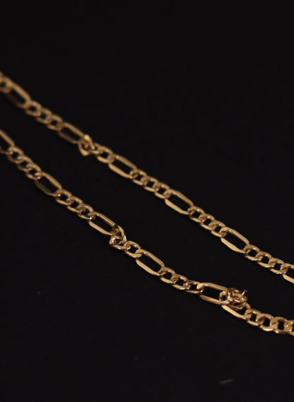 18k Gold Figaro Necklace, Gold Figaro Chain, 18k Gold Necklace, Gold Chain Necklace, Gold Dainty Necklace, Real Gold Necklace, Gift for Bf
