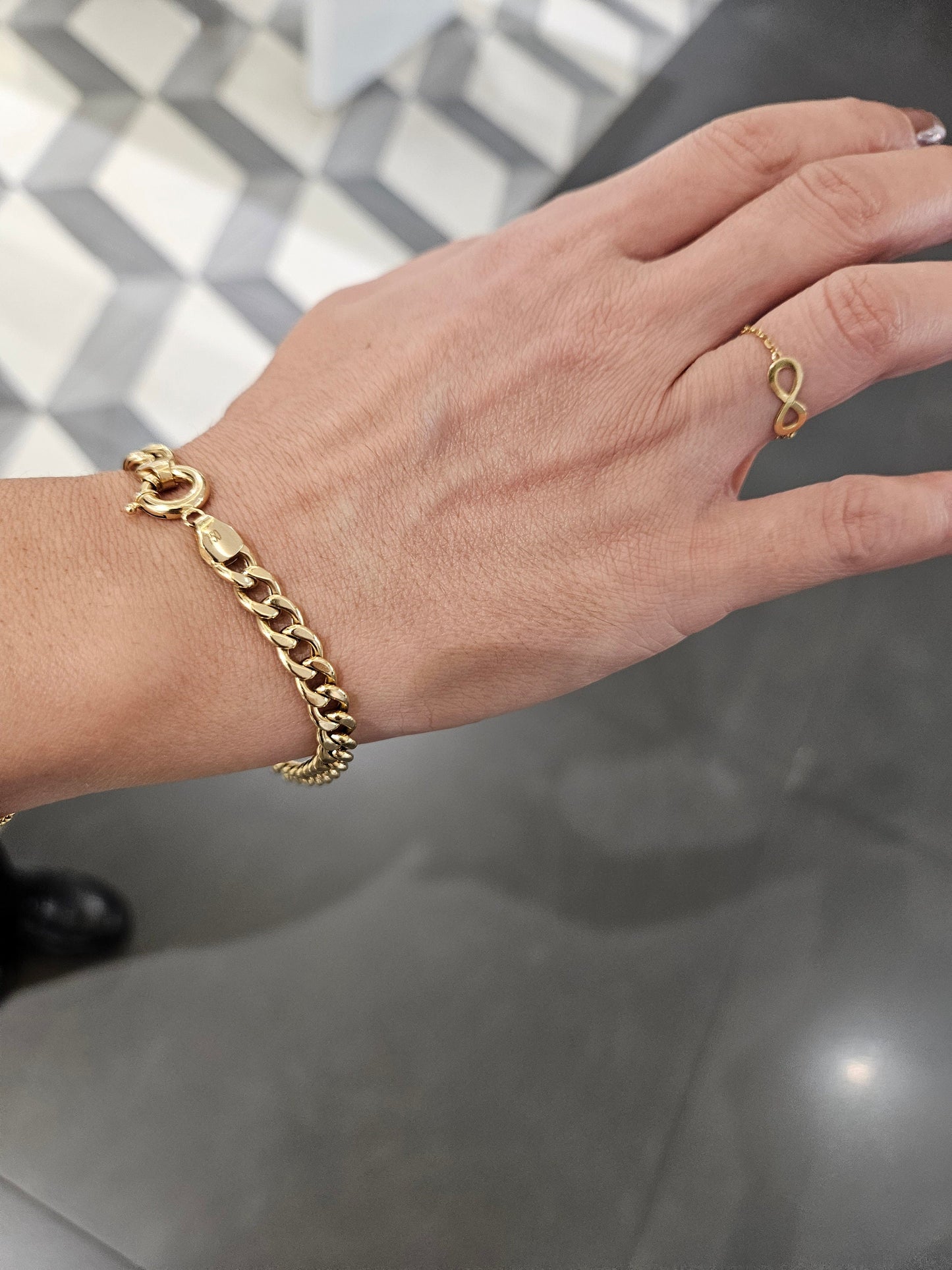 Gold Cuban Braclet Curb, 18k Link Chain Bracelet, 5 MM Width, Real Gold Gourmet Bracelet Gift for Her, Gift for Him, Unisex Bracelet