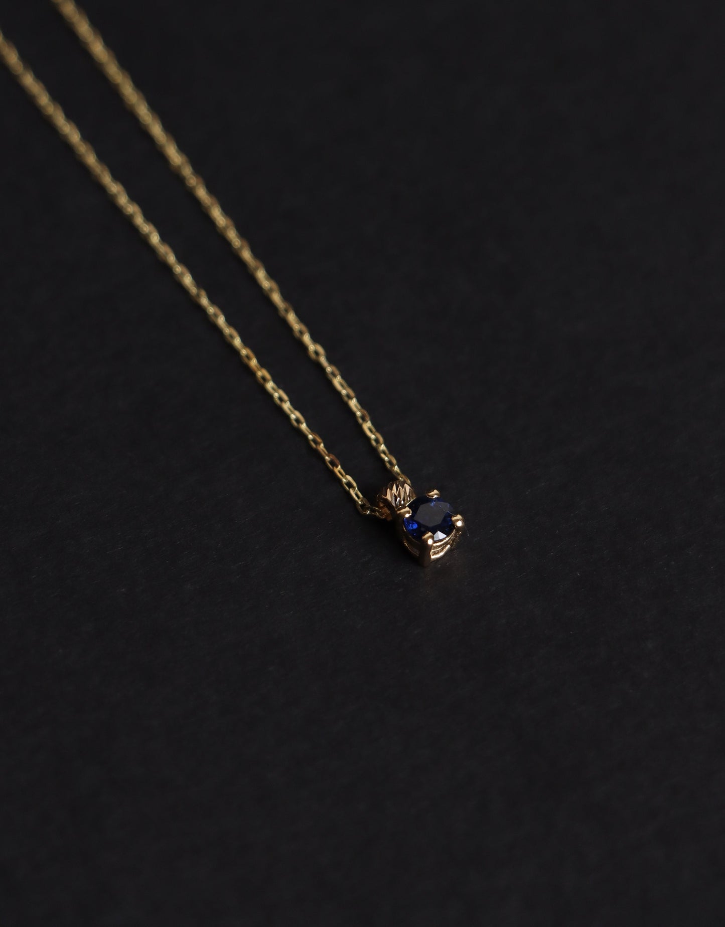 Gold Necklace Sapphire Pendant, 18k Sapphire , 18k Minimalist Round Real Sapphire Birthstone Pendant, Gift for Mother's Day, Gift for her