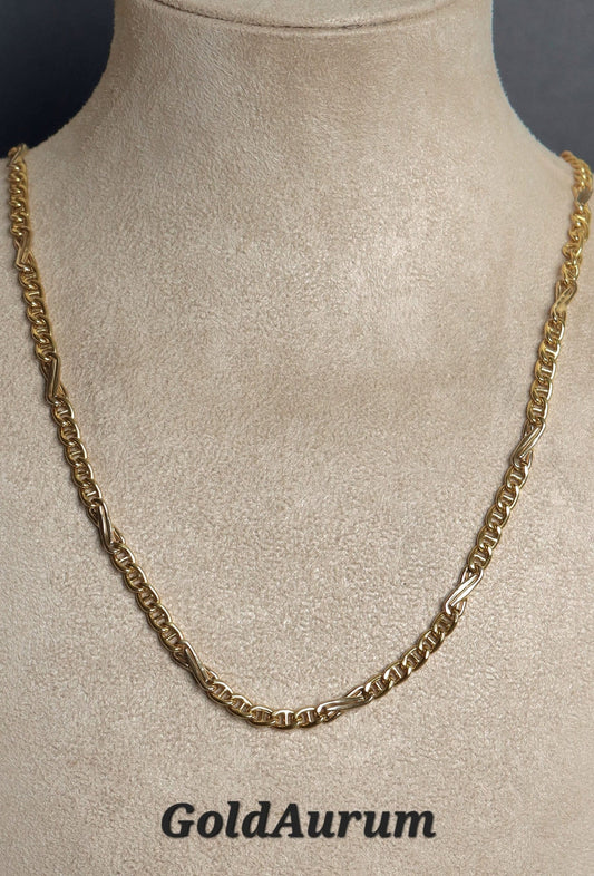 18k Solid Gold Necklace Chain, 18k Jewelry Necklace, Real Gold, Layering Chain, Chain for Women and man, Gift for her, Unisex Gift