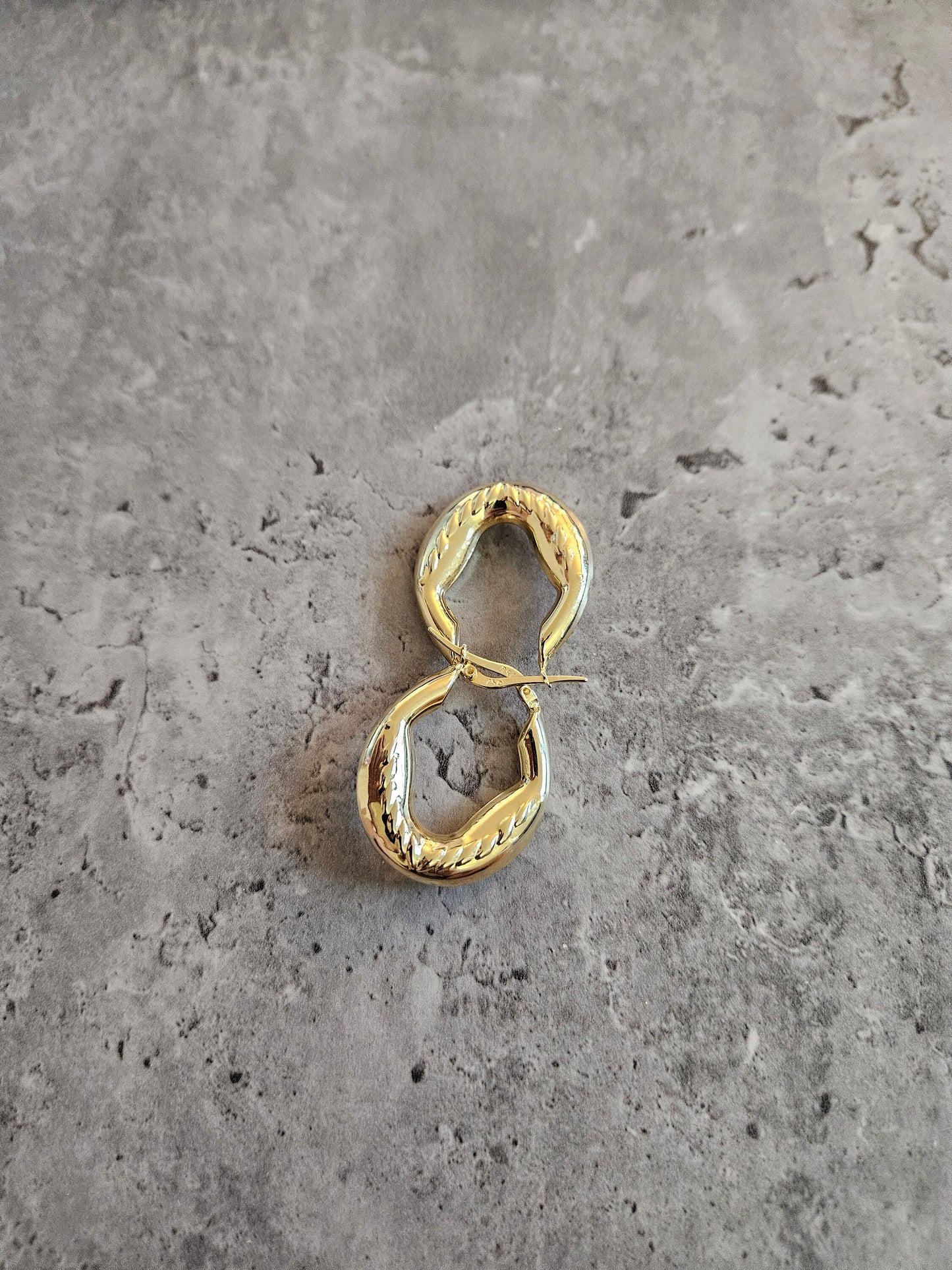 18K earrings gold hoop yellow real solid gold, high quality, genuine gold, real solid gold, gold earrings Italian gold, gift for her
