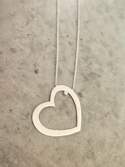 18K Solid Gold Heart Pendant Necklace, Minimalist Layering Jewelry, Gold Pendants Jewelry, White Authentic Real Solid 18k Gold, Gift for her