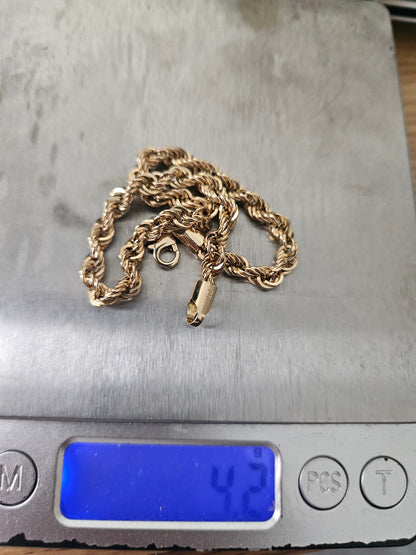 18 karat rope chain 20cm 4.2 grams
